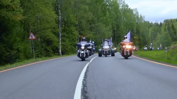 Grand Groupe Motocyclistes Russes Différents Clubs Motocyclistes Chaque Année Font — Video