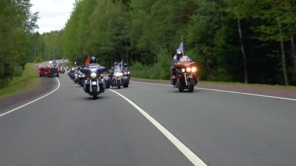 Grand Groupe Motocyclistes Russes Différents Clubs Motocyclistes Chaque Année Font — Video