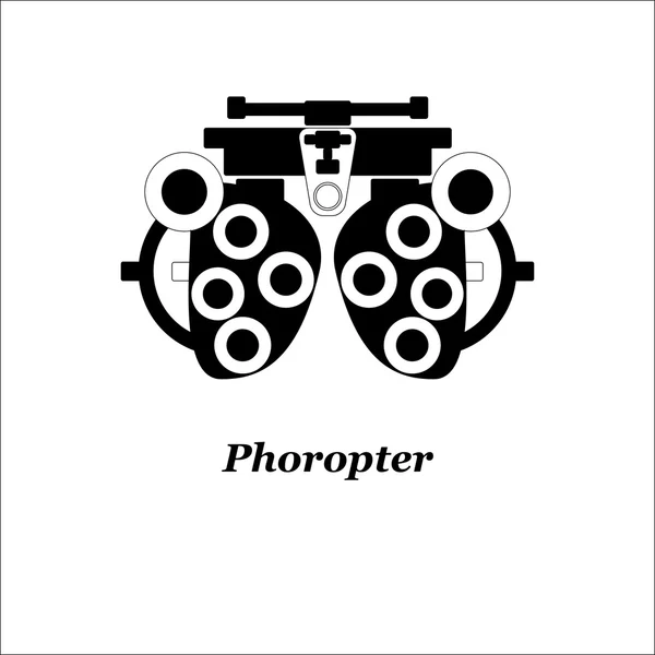Illustration of phoropter. Vector. Optician, ophtalmology, vision correction, eye test, eye care, eye diagnostic — Stock Vector
