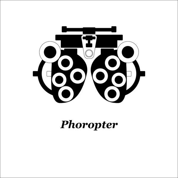 Illustration de phoropter. Vecteur. Opticien, ophtalmologie, correction de la vue, test oculaire, soins oculaires, diagnostic oculaire — Image vectorielle