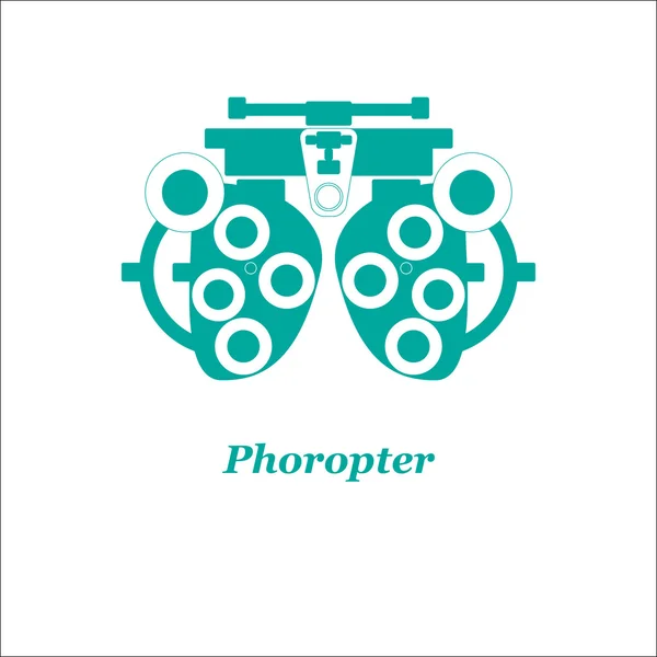 Illustration de phoropter. Vecteur. Opticien, ophtalmologie, correction de la vue, test oculaire, soins oculaires, diagnostic oculaire — Image vectorielle