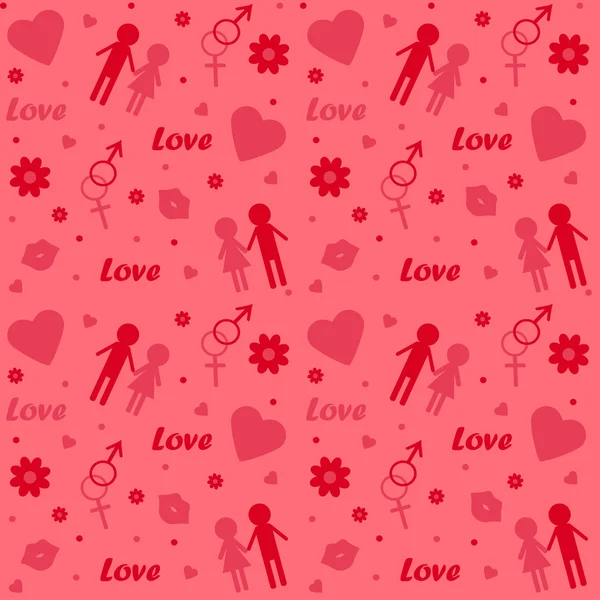Valentines day love pattern — Stock Vector