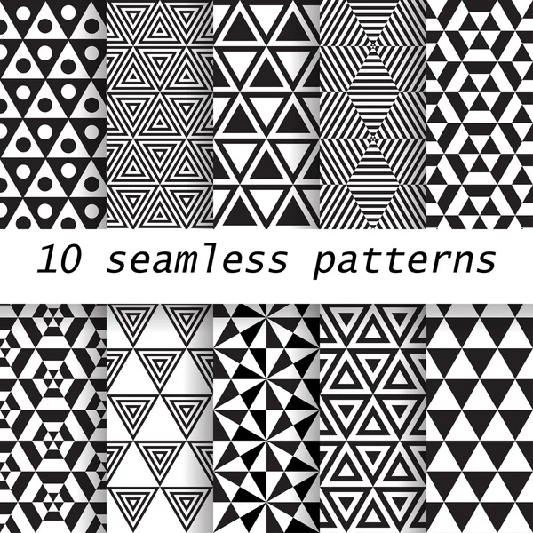 10  seamless patterns — Stock Vector