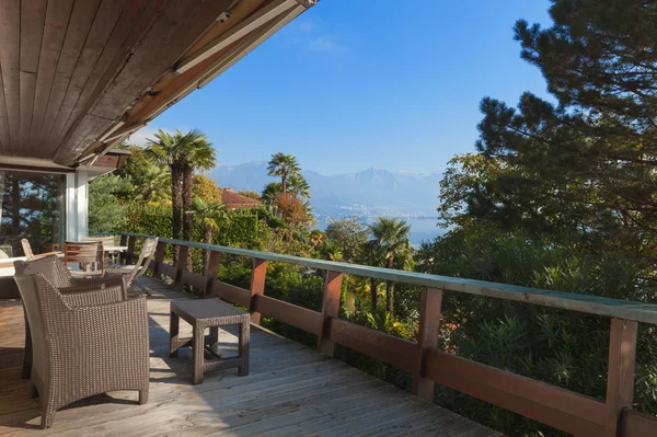 Veranda of a mountain home — Stock Photo, Image