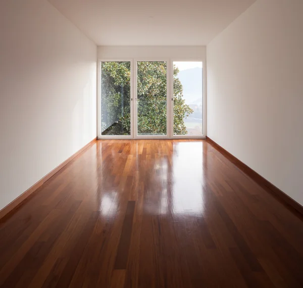 Interior of apartment, wide room, parquet floor — Stock Photo, Image