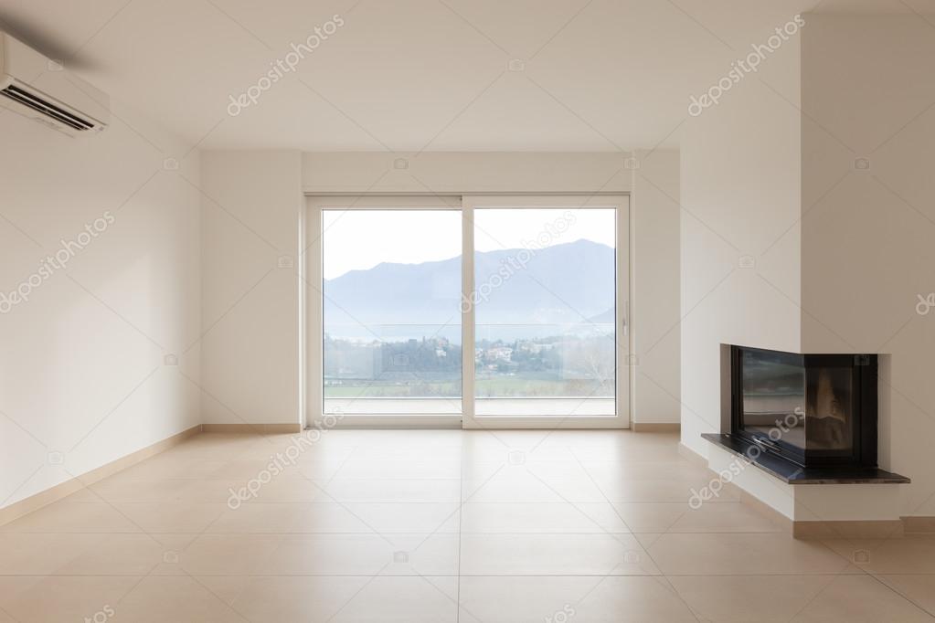 Interior Of New Apartment Empty Living Room Tiled Floor Stock Photo By C Zveiger 102823840