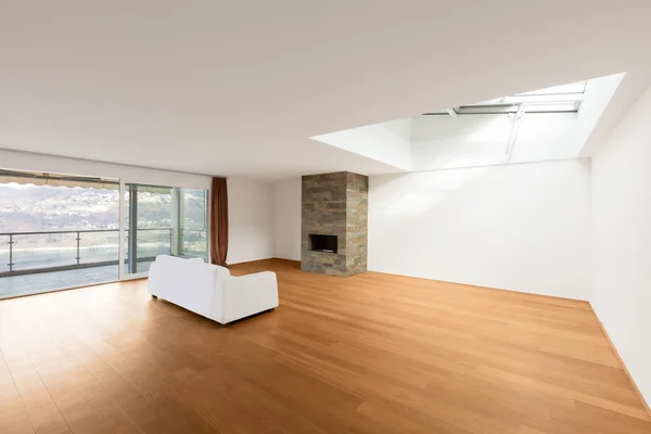 Nieuwe lege appartement, moderne architectuur, woonkamer — Stockfoto