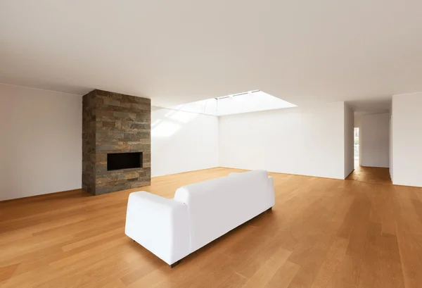 Arquitectura moderna, nuevo apartamento vacío, sala de estar —  Fotos de Stock