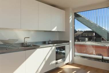 İç, beyaz iç mutfak