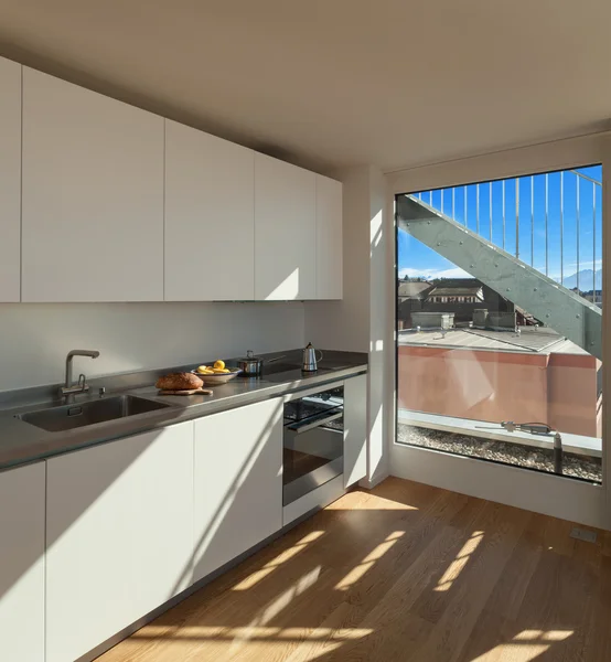 Interior, cocina doméstica blanca — Foto de Stock