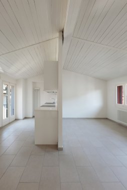 eski çatı katında iç mutfak