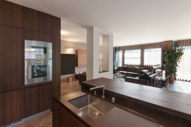 Ahşap mutfak modern tasarım