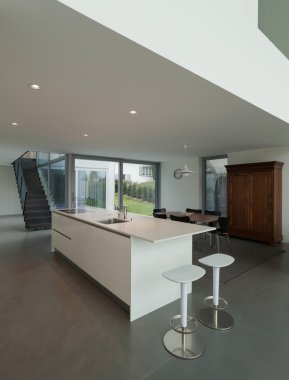 Modern mutfağın içi.