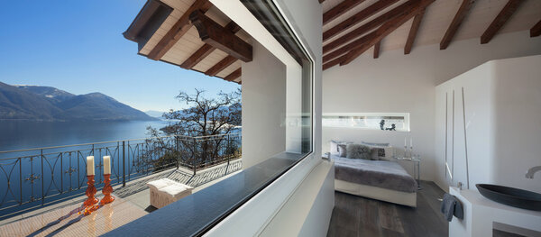 Comfortable bedroom of a loft