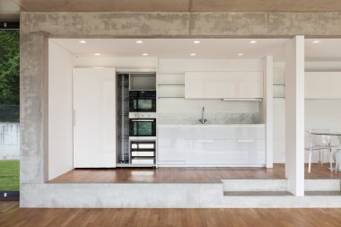Beton daire modern mutfak