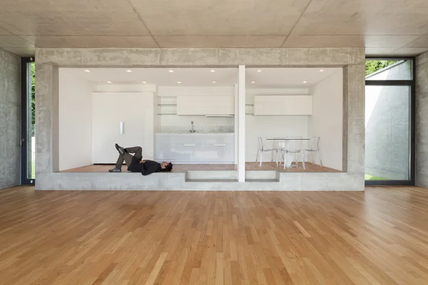 Kitchen of concrete apartment — Stock Photo, Image