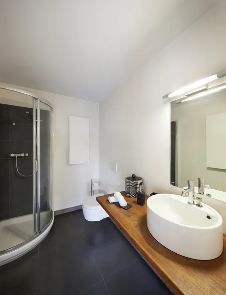 Bathroom, sink and shower — Stockfoto