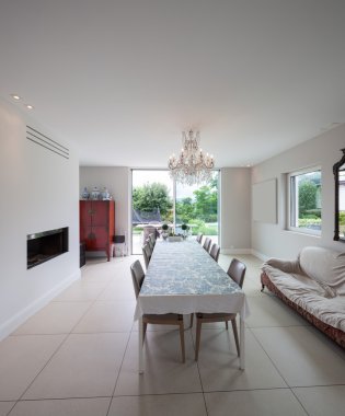 modern ev, yemek odası