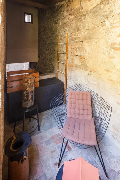 Bir şekilde döşenmiş ev vintage, oturma odası — Stok fotoğraf