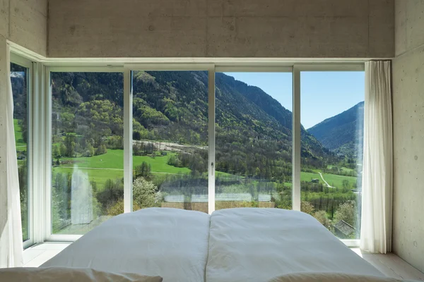 Chalet moderno, camera da letto — Foto Stock