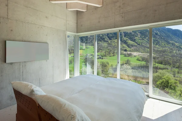 Chalet moderno, camera da letto — Foto Stock