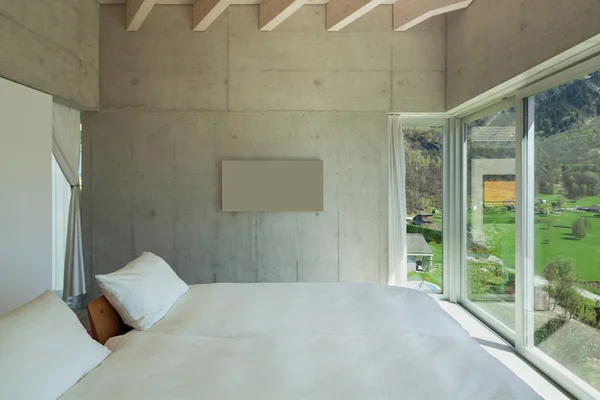 Chalet moderno, camera da letto — Foto Stock