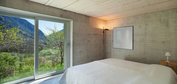 Chalet moderno, camera da letto — Foto Stock