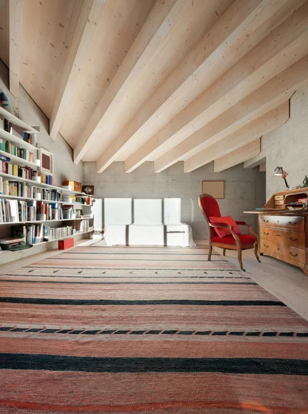 Interieur, kamer met boekenkast — Stockfoto