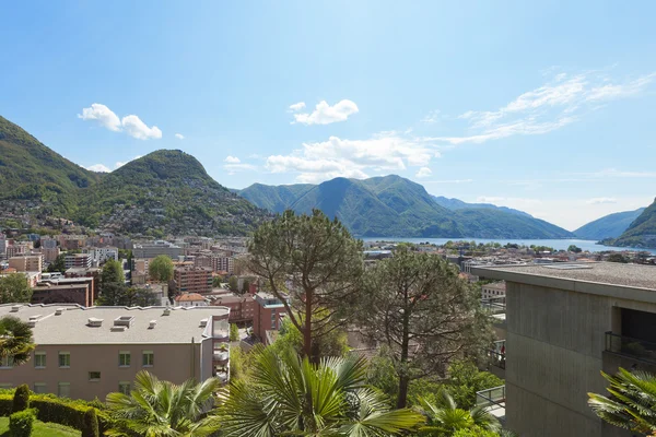 Lugano, panoramik — Stok fotoğraf