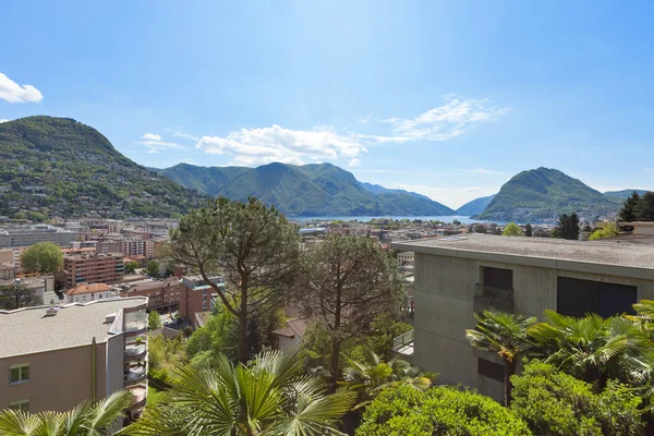 Lugano, panoramiczny widok — Zdjęcie stockowe