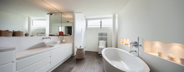 Interior, comfortable bathroom