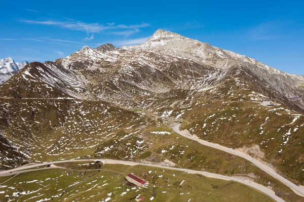 Krásné Panorama Gotthardského Průsmyku Švýcarských Horách Ticinu Slunečný Den Nikdo — Stock fotografie