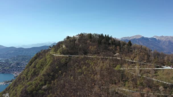 Imagens Aéreas Cidade Lugano Monte Cantão Ticino Sul Suíça Filmagem — Vídeo de Stock