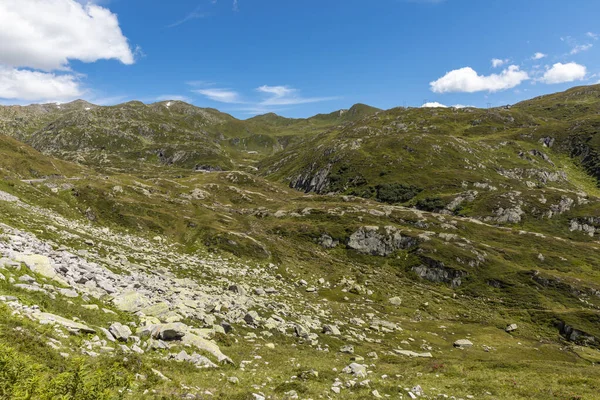 Panorama Från Gotthardpasset Ticino Schweiziska Alperna Sommardag Med Sol Och — Stockfoto