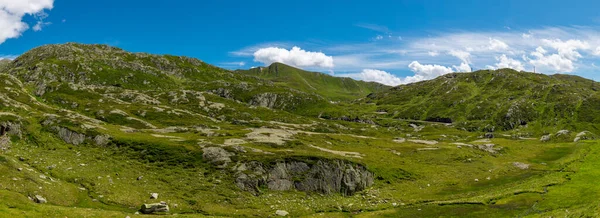 Panorama Från Gotthardpasset Ticino Schweiziska Alperna Sommardag Med Sol Och — Stockfoto
