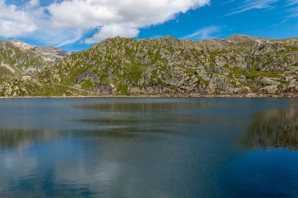 Panorama Från Gotthardpasset Ticino Schweiziska Alperna Sommardag Med Sol Och — Stockfoto