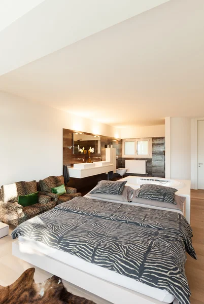 Modernes Haus, Schlafzimmer — Stockfoto