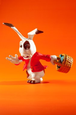 Easter rabbit run clipart
