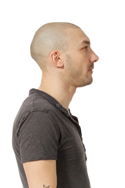 Man with shaved head — Stock Photo, Image
