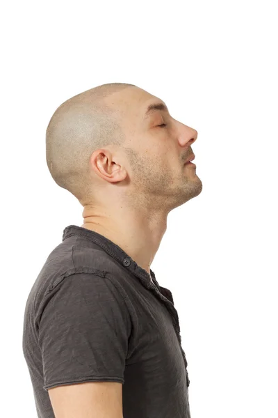 Uomo con la testa rasata — Foto Stock