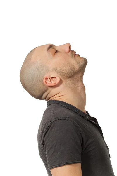 Man with shaved head — Stock Photo, Image