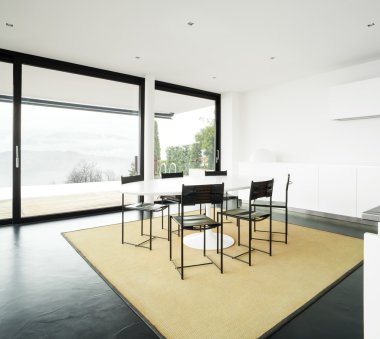 İç modern ev, yemek odası