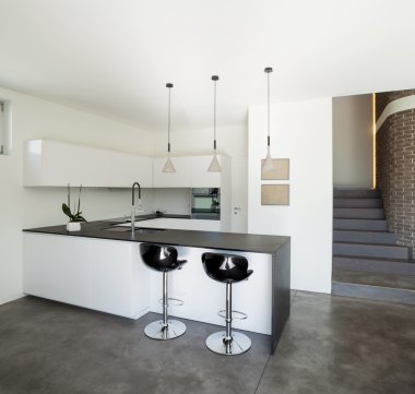 Interior design, modern apartment, kitchen
