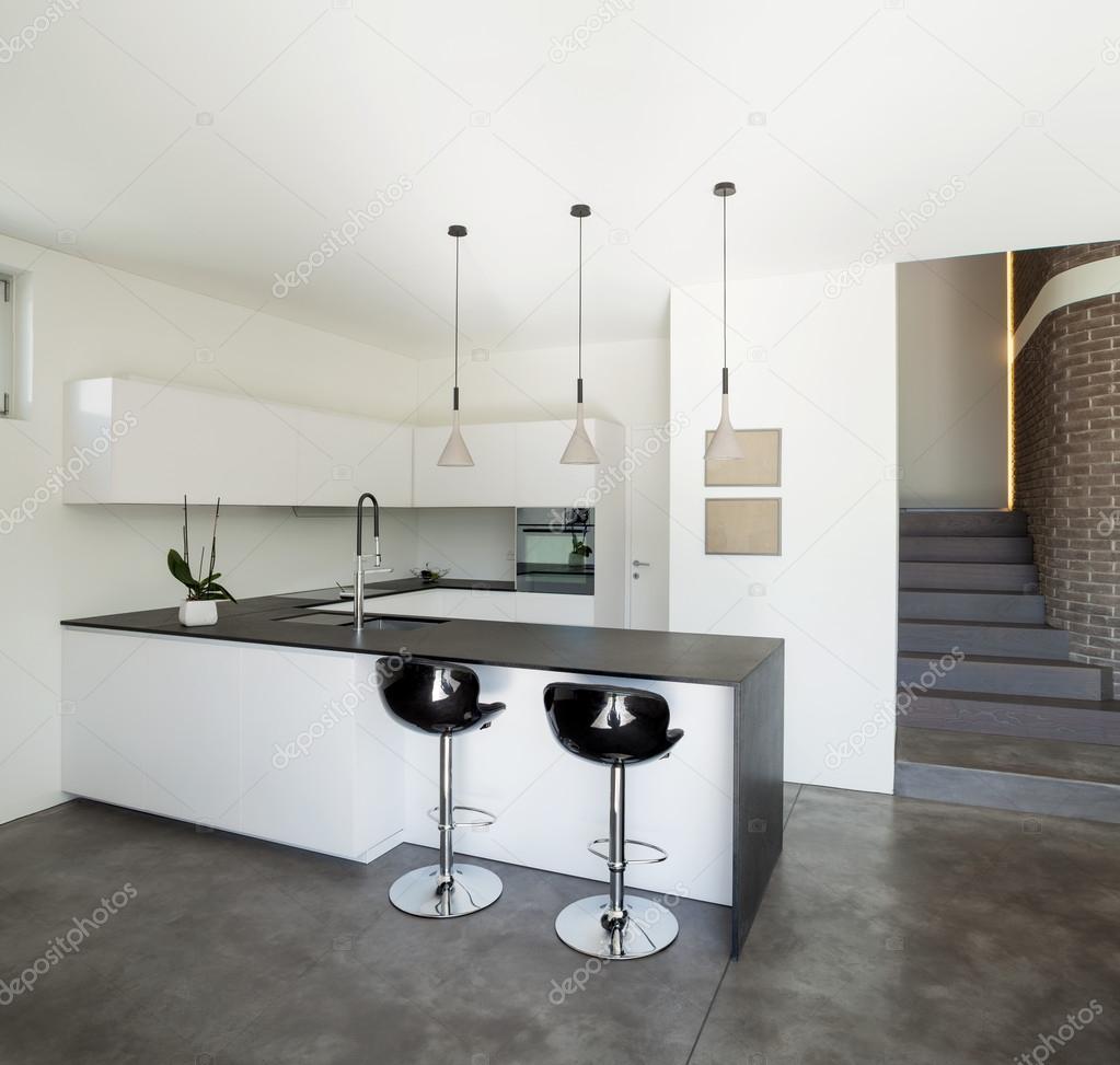 Interior design, modern apartment, kitchen