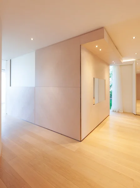 Refined wooden floor minimal interior — Stock Photo, Image