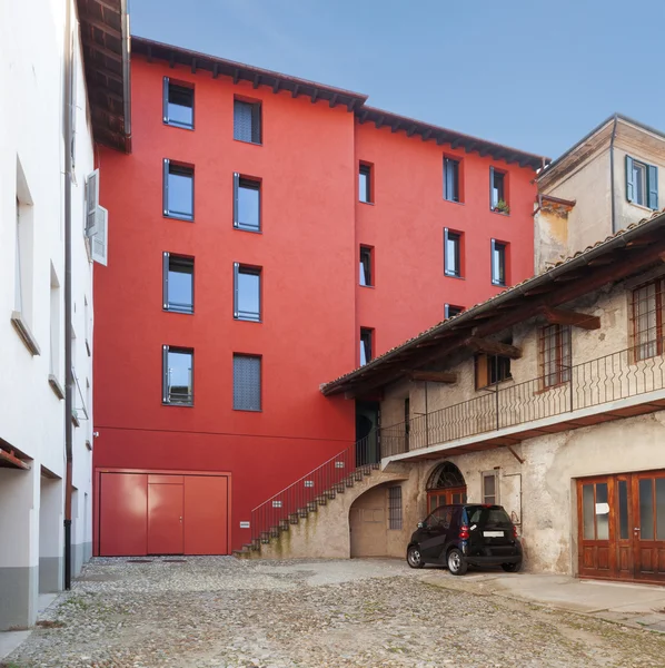 Facade of a red building — Stock Photo, Image