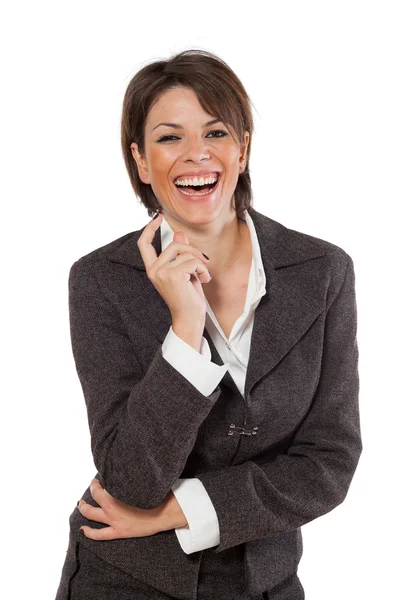 Mujer de negocios sobre fondo blanco — Foto de Stock