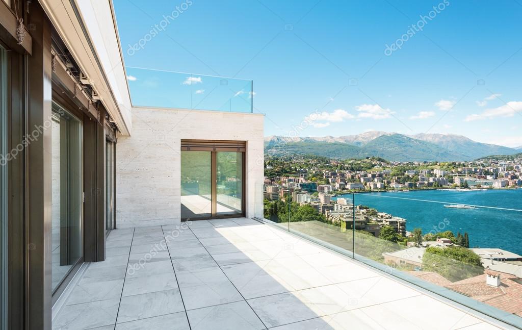 Beautiful balcony of modern building