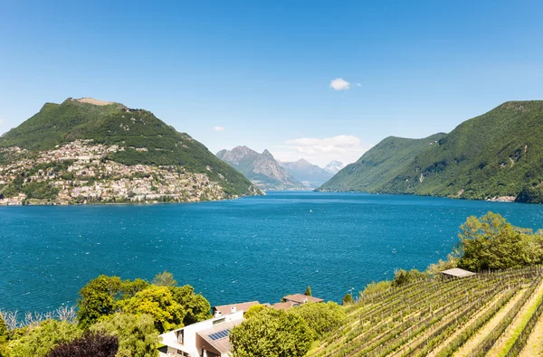 Lugano Gölü, peyzaj — Stok fotoğraf
