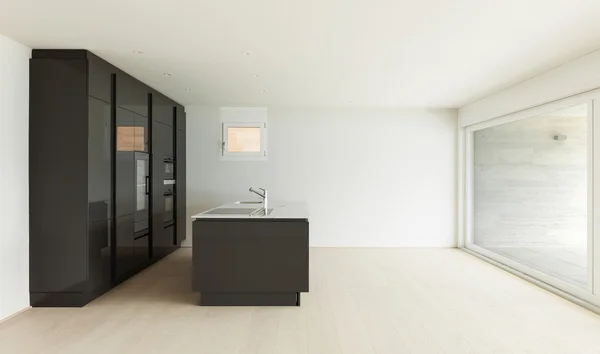 Siyah mutfak görünümü — Stok fotoğraf